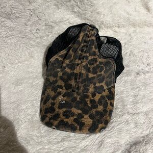 NWT Distressed Leopard Baseball Cap